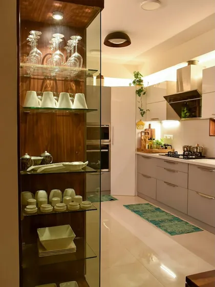 A look into a modern, minimal kitchen I designed. My focus here was on creating a highly functional space that is also beautiful and clutter-free, with smart storage and a clean aesthetic.