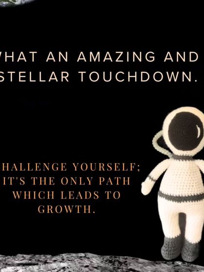 To celebrate India's amazing moon landing, I created this special astronaut amigurumi. It’s a tribute to challenging yourself and reaching for the stars. You can order your own personalized astronaut too.