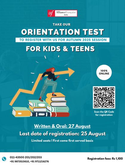 We also offer an online orientation test for kids and teens. This ensures your child starts their French journey at the level that is right for them.