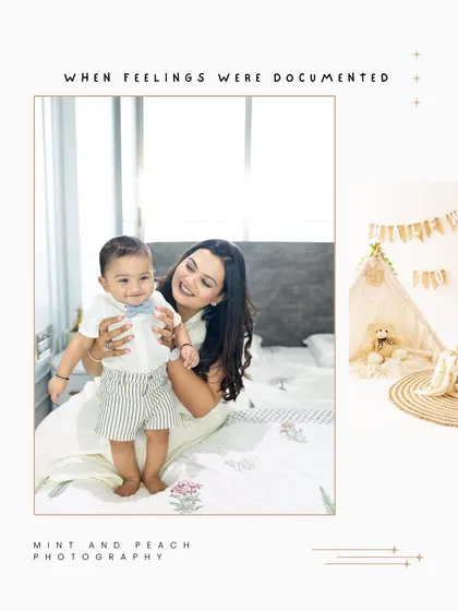 A collage showing how we document feelings and pause time during a family photoshoot, combining studio and lifestyle shots.