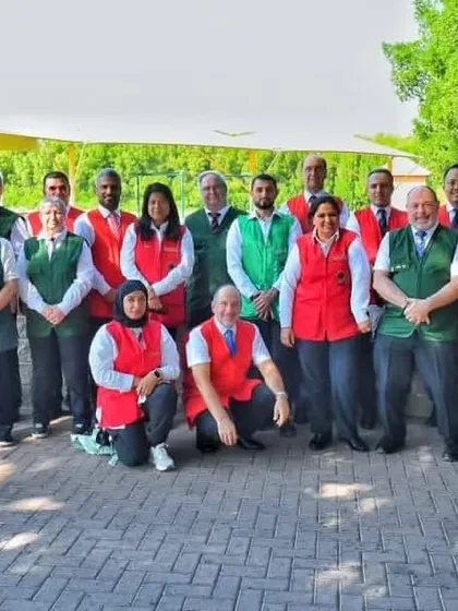 A group photo with the entire international jury community at the World Cup in Al Ain, UAE. Working with experts from around the world helps us grow and bring back knowledge for our athletes.