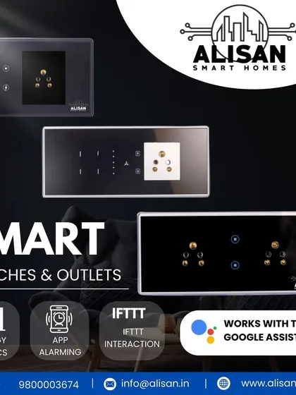 Our smart switches and outlets are designed for the modern home. They offer energy monitoring, app-based alerts, and integration with Google Assistant, all packed into a stylish and safe glass panel.