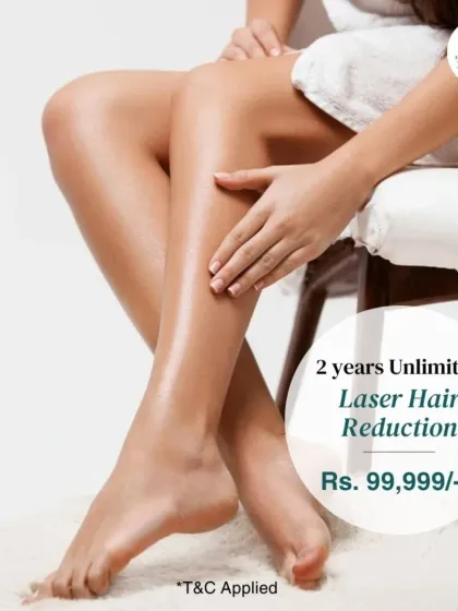 To celebrate our clinic's anniversary, we are offering a special package for two years of unlimited laser hair reduction. It's our way of saying thank you and helping you achieve lasting confidence.