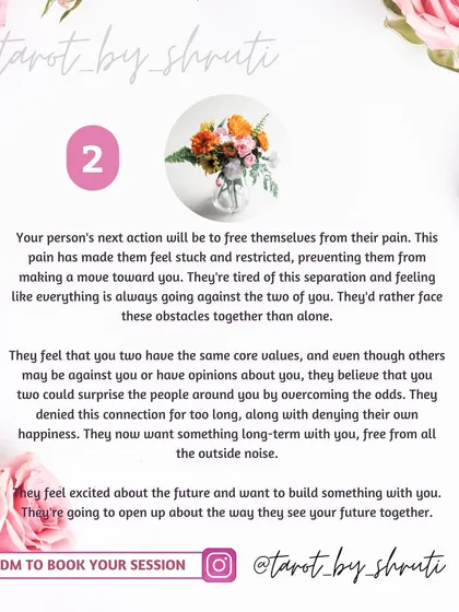 What will their next action be? This reading reveals if they are gathering strength to offer you stability, freeing themselves from past pain to move forward, or overcoming their ego for a healthy connection.