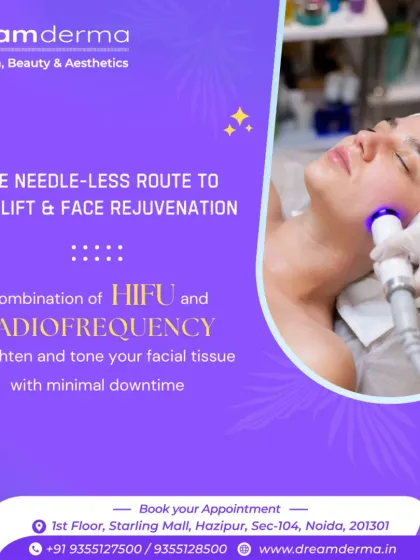 I offer a needle-free route to rejuvenation by combining HIFU and Radiofrequency. This powerful duo tightens and tones facial tissue with minimal downtime.