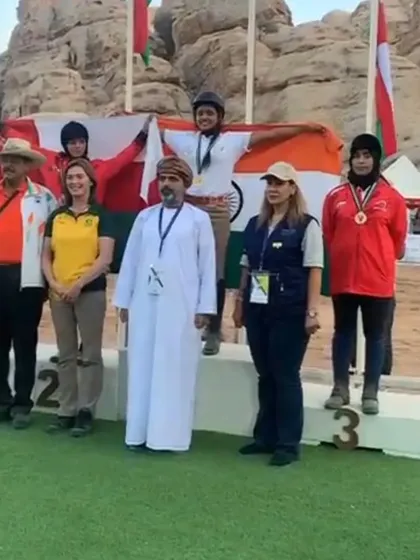 A moment of immense pride for our academy and for India. Our rider Khushi Singh stands tall with the gold medal at the International Women's Tent Pegging Championship in Jordan. We train our riders to compete and win on the world stage.