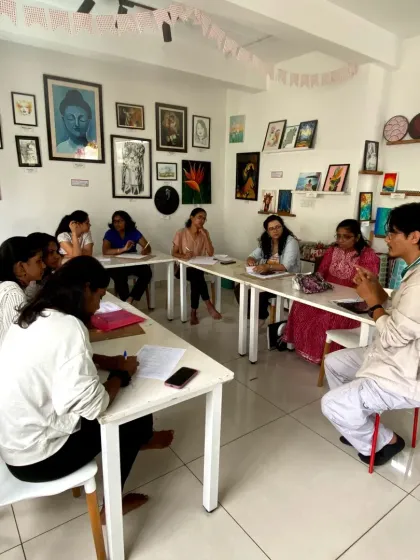 A theory session in progress for our CFA students. Understanding the fundamentals is just as important as practical application.