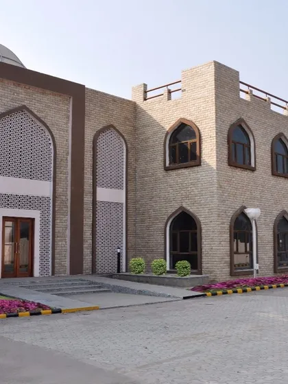 This 80,000 sqft Unani Medicine factory for Aligarh Muslim University is one of my landmark projects. The design blends modern industrial needs with traditional Islamic architectural elements, such as arched windows and jaali screens, to create a facility that is both functional and culturally resonant.