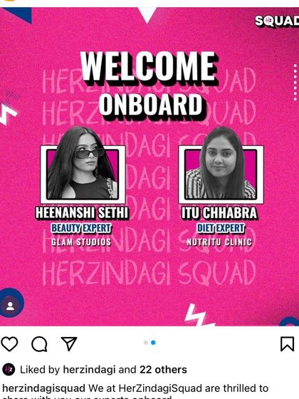 I am thrilled to be a part of the HerZindagi Squad as a diet expert. It's another platform where I can help answer your questions and guide you toward a healthier life.
