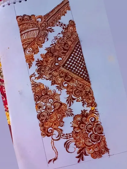 A practice sheet with a beautiful, intricate design. I am always pushing myself to create more complex and unique patterns.