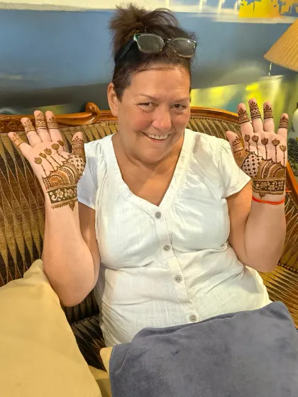 The joy of getting mehndi in India. So grateful for clients who trust my art.
