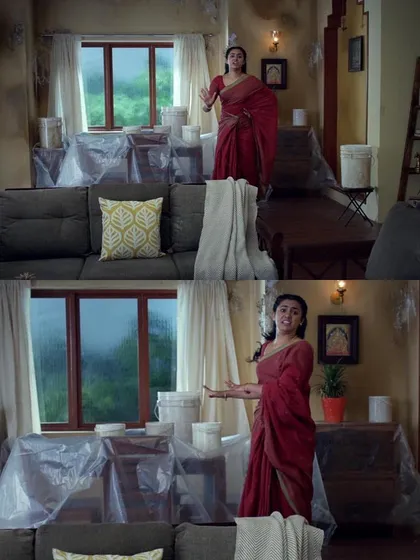Stills from the 'home' segment of the Nerolac Paints ad. The makeup here was designed to be natural and relatable for the character.