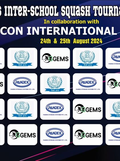 The official branding wall for the GGems Inter-School Tournament, showcasing our partners and collaborators.