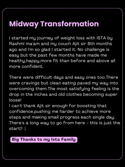 This testimonial from Kuljeet highlights the reality of a weight loss journey. There are difficult days and easy ones, but clean eating and consistency pave the way. It is a joy to see her feeling healthier, happier, and more confident.