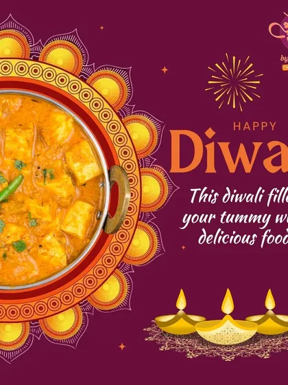 Happy Diwali! We wish you a festival filled with light, joy, and of course, delicious food. Let us fill your tummy this Diwali.