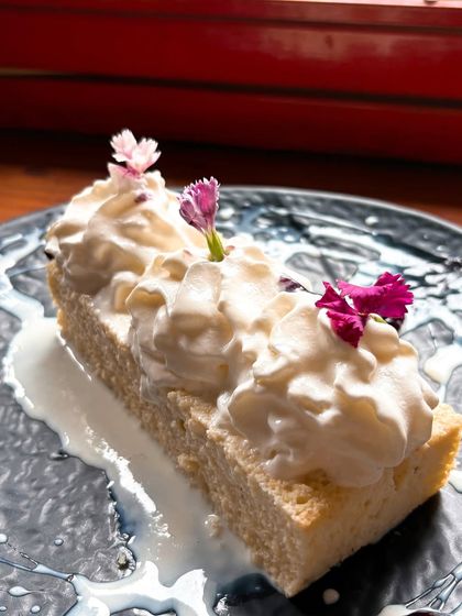 The Tres Leches cake at Miss Margarita was divine. I focused on the creamy texture and delicate floral garnish to create a dessert shot that is both beautiful and mouth watering.
