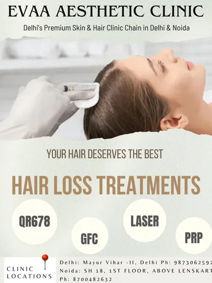 We offer a comprehensive suite of advanced hair loss treatments beyond PRP. Our clinic provides specialized solutions including GFC (Growth Factor Concentrate), QR678, and Low-Level Laser Therapy, tailored to each client's specific condition.
