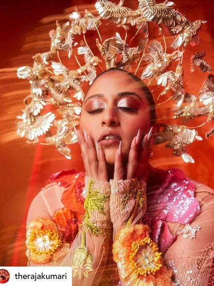 Another powerful image of Raja Kumari, showing how the nails are an integral part of the overall artistic vision.