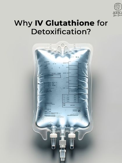 This image of the IV bag highlights the detoxification power of Glutathione. By flushing out harmful toxins, the treatment helps clear up your complexion and improve overall skin health.