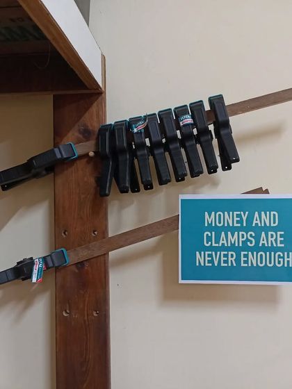 You can never have enough clamps. I just added some more to my collection. They are essential for holding pieces together while the glue dries.
