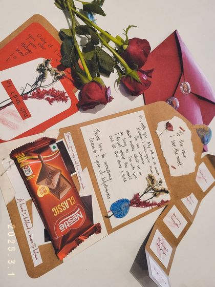 This anniversary card includes a mini-flap section for secret messages, making it extra special.