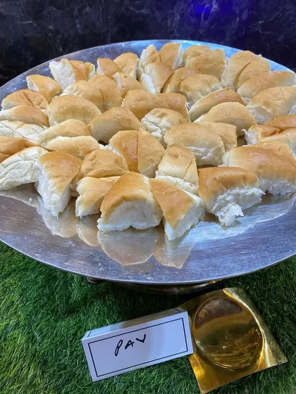 Soft pav buns, ready to be paired with our delicious vegetarian keema.