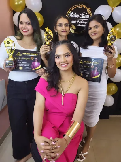 My pride is my students' success. Here I am with the top three achievers from a recent batch, celebrating their hard work, talent, and the amazing skills they developed during our 45-day course.