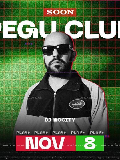 A poster for my gig at Pegu Club in Dubai. I am a regular feature in the Dubai nightlife scene, with gigs across the city's top venues.