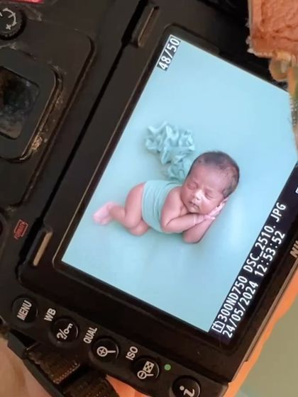 This is the view from your camera during my workshop. You will get to take shots like this one, capturing a perfectly posed newborn, and build a strong portfolio to attract your own clients.
