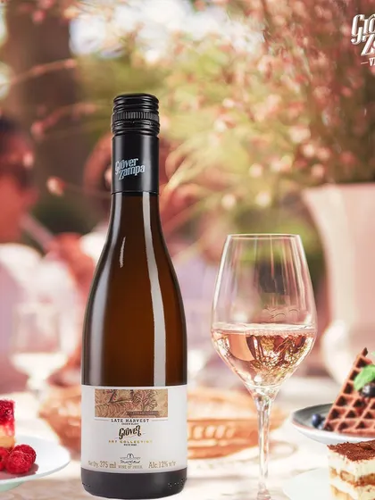 Our Art Collection Late Harvest Chenin Blanc is a dessert in itself, but it also pairs beautifully with a spread of cakes and waffles. Its velvety smooth texture and sweet tropical flavors are a true delight.