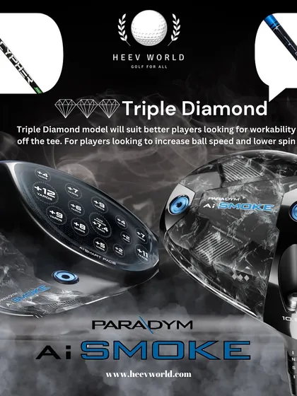 The Callaway Paradym Ai Smoke Triple Diamond model is designed for better players looking for workability, higher ball speed, and lower spin.