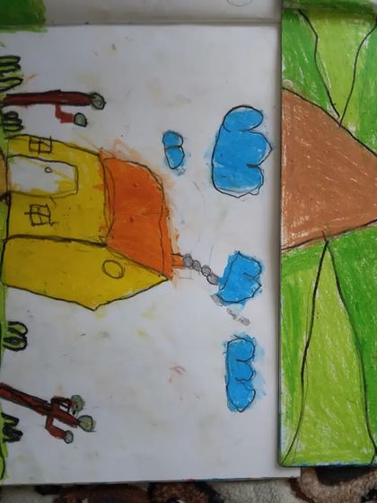 More examples of the creative and colourful work my students produce using oil pastels, showcasing their continuous learning and fun.