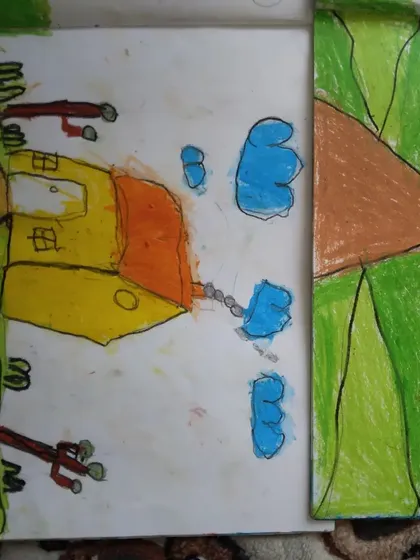 More examples of the creative and colourful work my students produce using oil pastels, showcasing their continuous learning and fun.