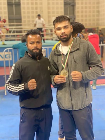 Delhi Senior State Champion. Our boxer Bhupesh Ruhal with his Gold Medal after a dominant performance in the ring.