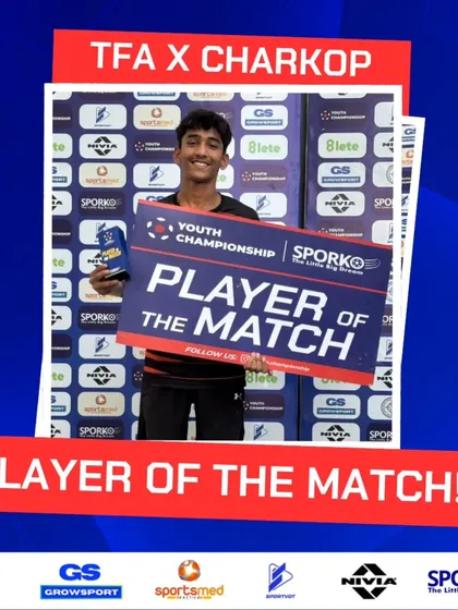 Commanding the pitch like a true star. Our player receives the Man of the Moment award.
