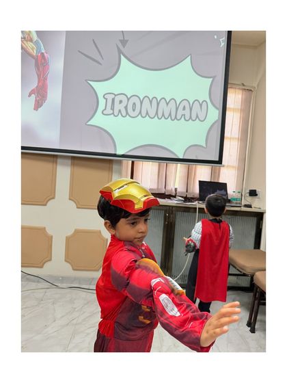 An interactive presentation about Iron Man, where students get to act out their favorite hero's moves.