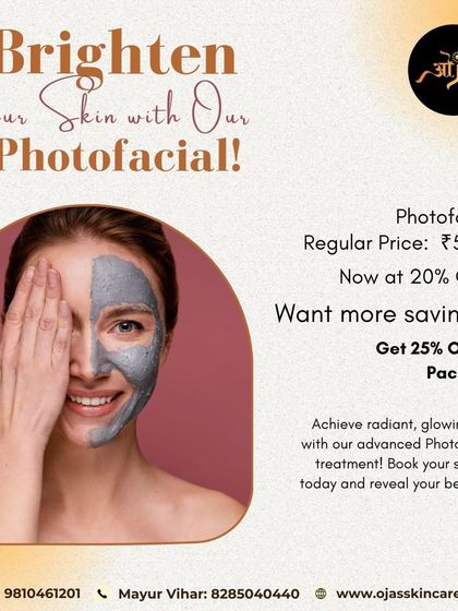 Brighten your skin with our advanced Photofacial treatment. It's an effective way to achieve a radiant, glowing complexion. We are currently offering 20% off single sessions and 25% off packages.