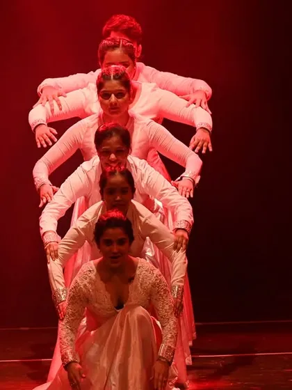 A beautiful, precise formation from our Indian Fusion performance at 'Manch 24.' This demonstrates the power of unity and synchronization in creating a visually captivating stage moment.