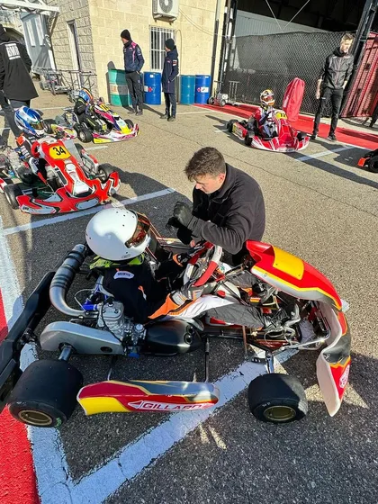 A duplicate shot of our driver in the pit lane in Zuera.