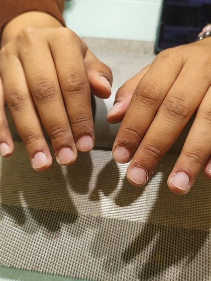 This is the 'before' shot for many of my clients. Even if you have short or bitten nails, I can create a healthy, clean base ready for a complete transformation.