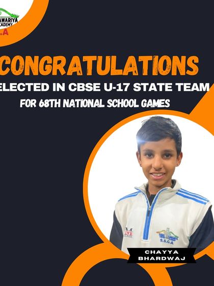 Congratulations to Chayya Bhardwaj for her selection in the CBSE U-17 State Team. We are proud to be a part of her journey.