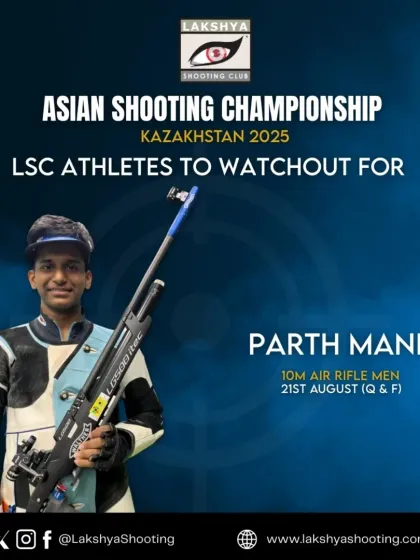 Parth Mane, representing India in the 10m Air Rifle Men event at the Asian Shooting Championship, a result of his dedicated training at our club.