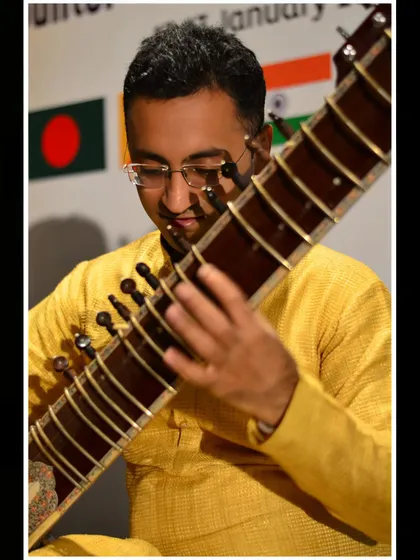 A close-up from a performance for the BIMSTEC summit.