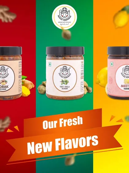 Say hello to our fresh new flavors. We've recently added Adrak Achaar, Teet Dela Achaar, and Meetha Nimbu to our growing family of pickles.