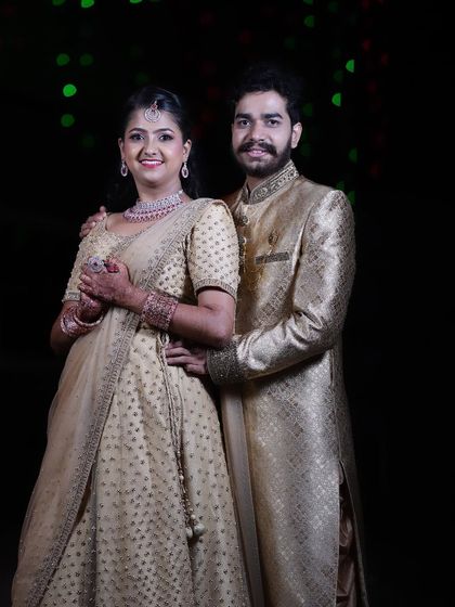 Another lovely shot of the couple from their reception. Her makeup is timeless and elegant, focusing on glowing skin and a happy smile.