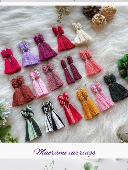 Shifa - Macrame Fashion Accessories Statement Macrame Earrings photo 5
