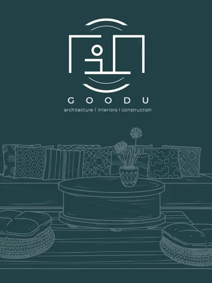Our logo and an illustrative sketch representing our core services: Architecture, Interiors, and Construction. We are passionate about transforming spaces into meaningful experiences, from the foundational structure to the final decorative touch.