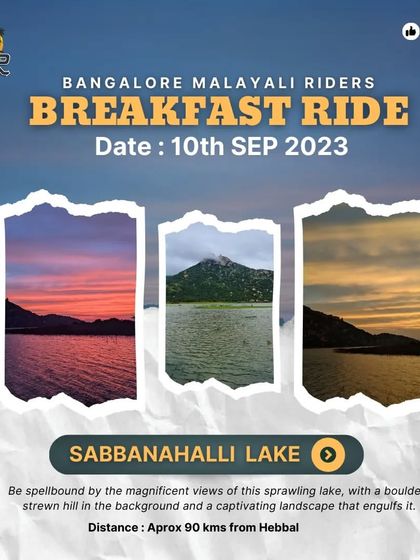 Announcing our breakfast ride to the magnificent Sabbanahalli Lake. We love exploring these sprawling lakes with boulder strewn hills, offering a captivating landscape just a short ride from Bangalore.