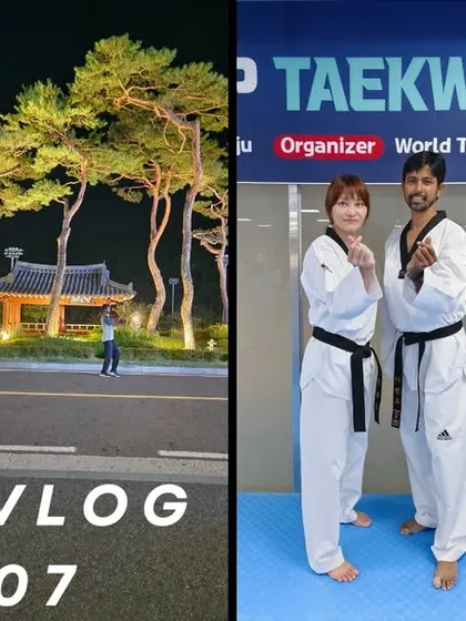 A collage from Day 7 of my Korea vlog. These trips are not just about training but also about immersing myself in the culture where Taekwondo was born.