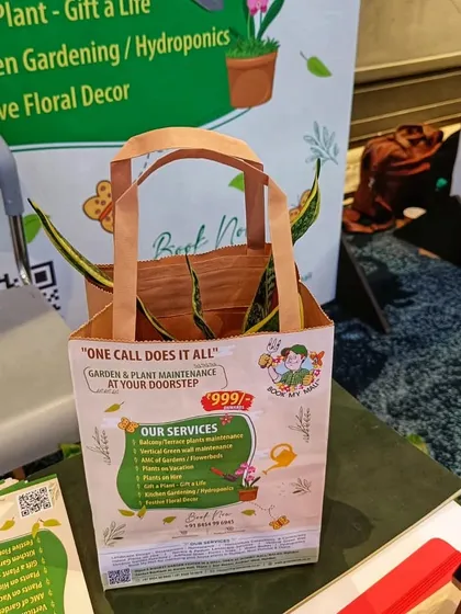 A look at our eco-friendly gift bags for the Retail Leadership Summit 2024. Each bag contains a live plant, promoting sustainability and nature at corporate events.